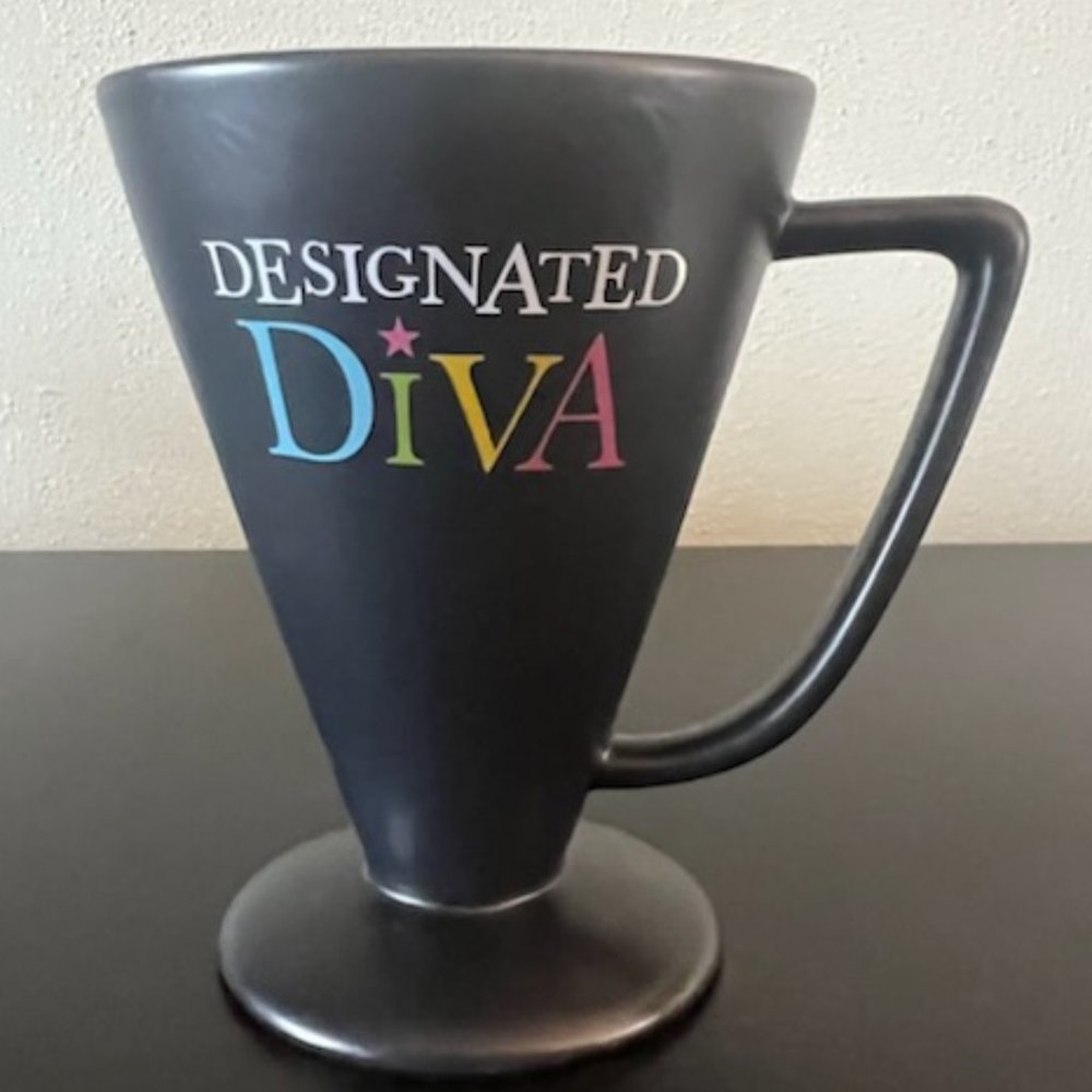 Hallmark Designated Diva Coffee Mug Novelty Black Cup Bachelorette Party Gift